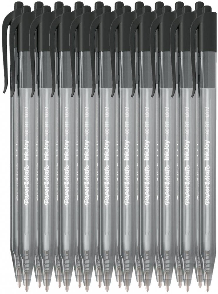 20x Długopis automatyczny Paper Mate, InkJoy 100RT, M (1mm), czarny