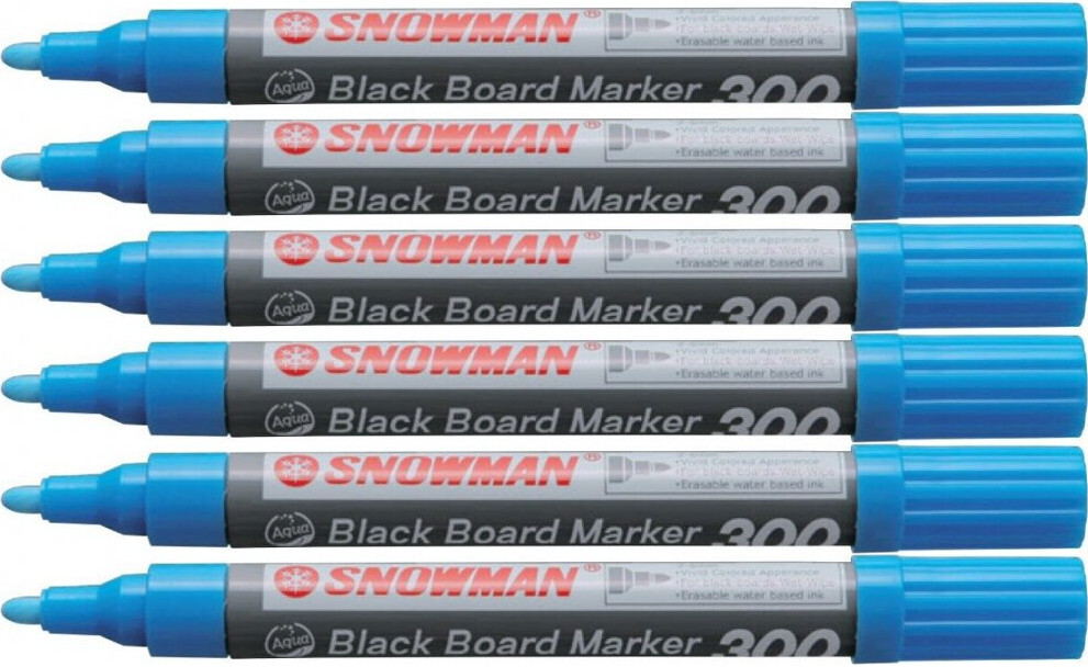 6x Marker kredowy Snowman 300, okrągła,2-5mm, niebieski