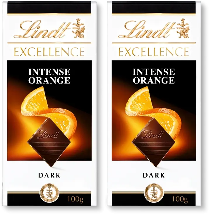 2x Czekolada Lindt Excellence Orange Intense, deserowa z pomarańczą, 100g