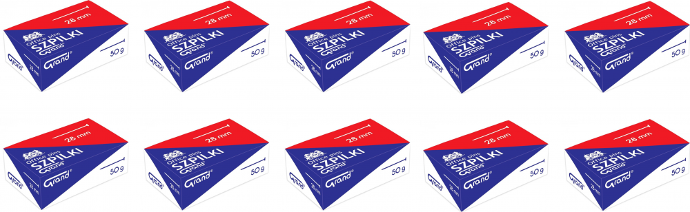 10x szpilki Grand, 28mm, 50g, srebrny