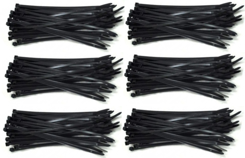 6x Opaska zaciskowa Erko, 2.5x150mm, 100 sztuk, czarny