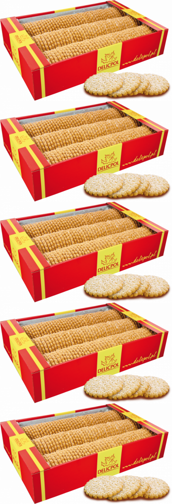 5x Herbatniki Delicpol, z cukrem, 2.5kg