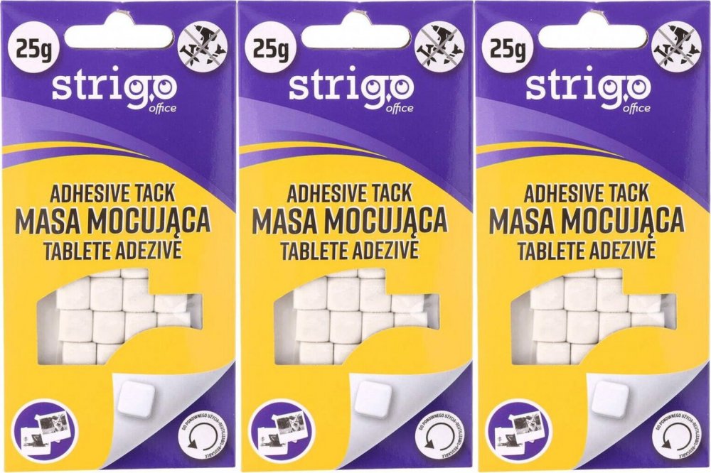 3x Masa mocująca Strigo, 25g, biały
