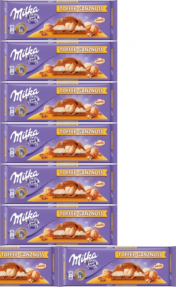 8x Czekolada Milka, toffee, 300 g