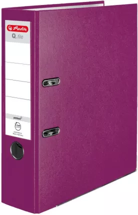 Segregator A4 Herlitz Q.file, 80mm, jagodowy