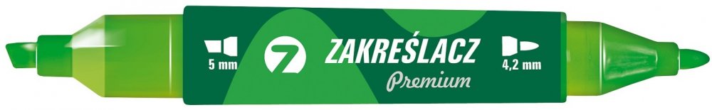 Zakreślacz dwustronny Tetis, okrągła/ścięta, 4.2mm/5mm, zielony