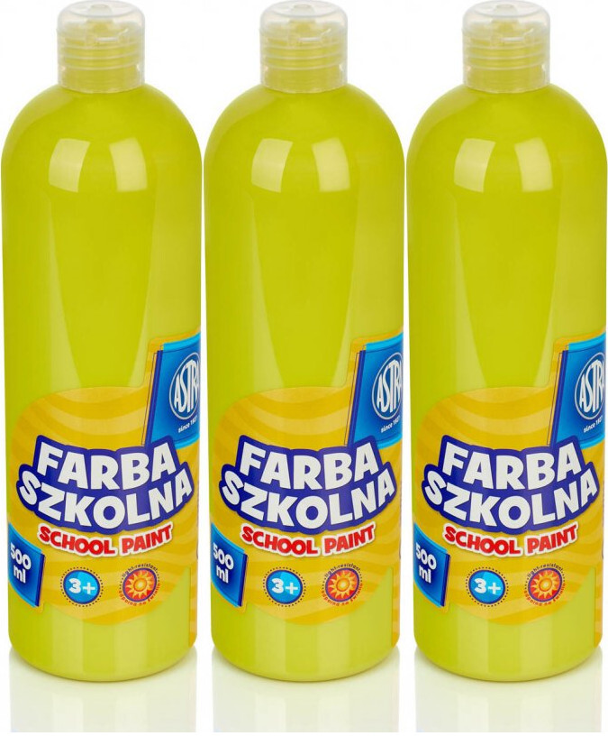3x Farba plakatowa Astra, 500ml, cytrynowy