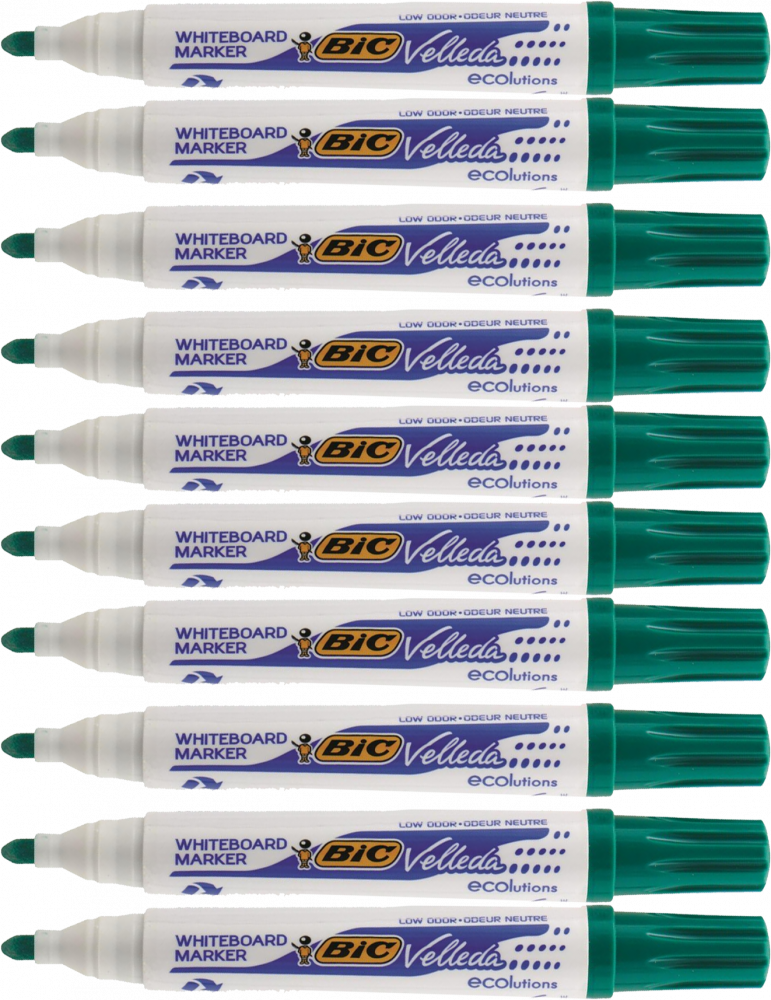 10x Marker suchościeralny Bic Velleda, okrągła, 4.95mm, zielony