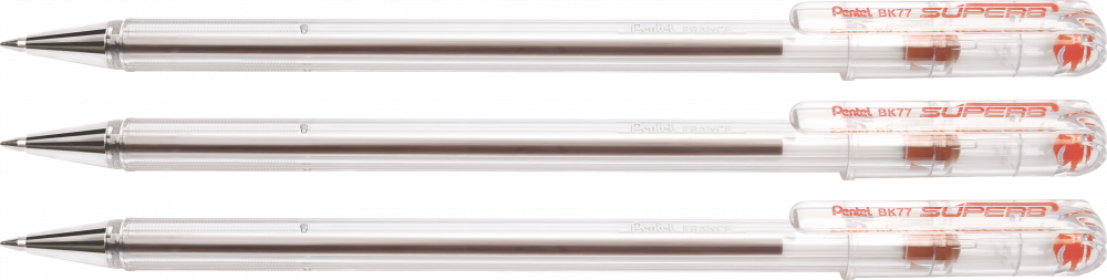 3x Długopis Pentel, Superb BK77, 0.7mm czerwony