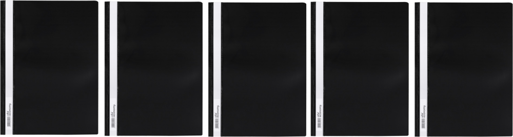 5x skoroszyt plastikowy Ofix Economy, A4, PP, do 200 kartek, czarny