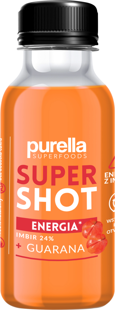 Napój imbirowy Purella SuperShot Energia, imbir/guarana, 100ml