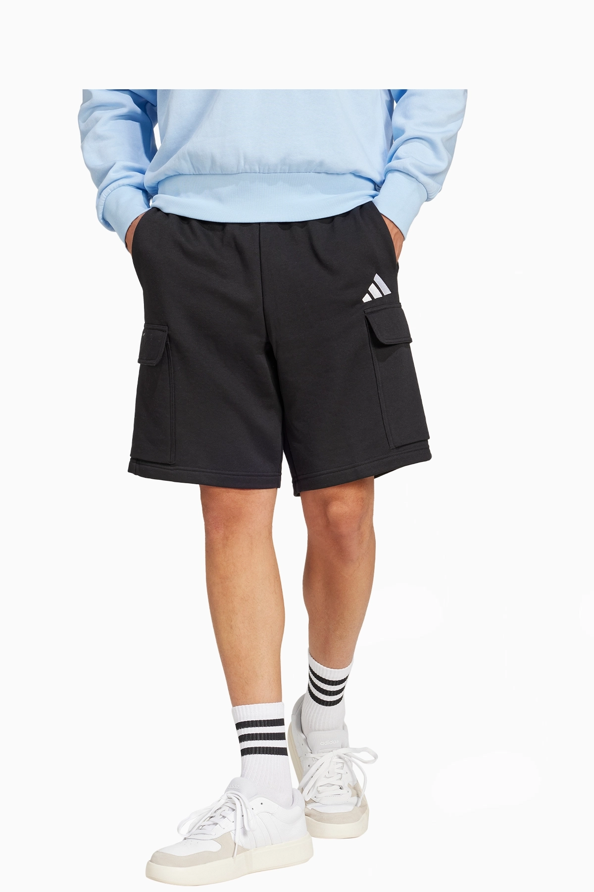 Spodenki adidas Essentials FeelCozy Fleece Cargo - Czarny