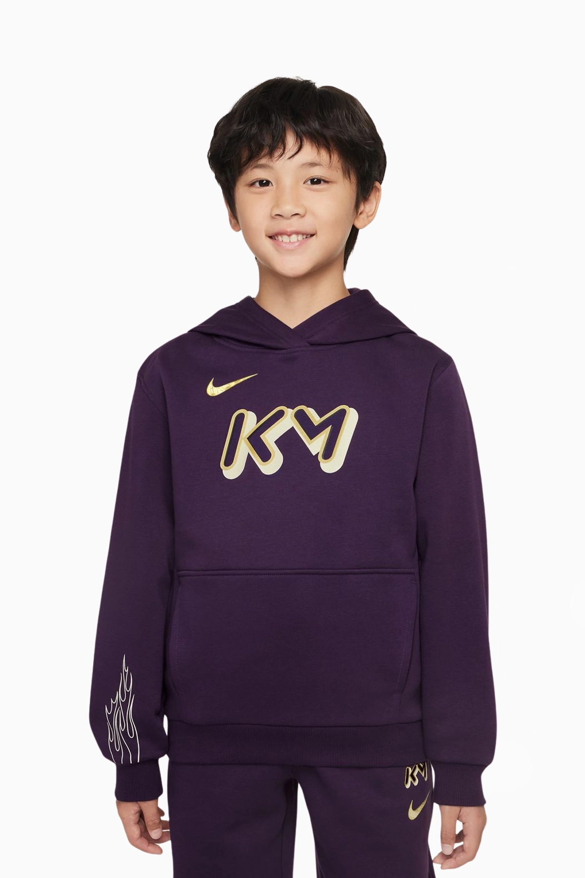 Bluza z kapturem Nike Kylian Mbappé Club Fleece Junior - Fioletowy