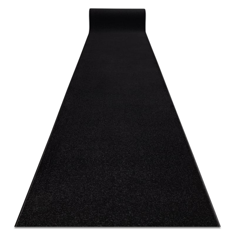 Jednolity chodnik KARMEL Gładki, jednokolorowy czarny 80 cm 80x370 cm