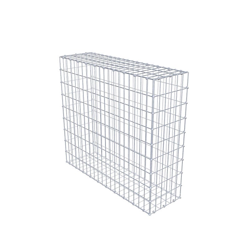 Gabion 100 cm x 90 cm x 30 cm (dł. x wys. x gł.), rozmiar oczek 5 x 10 cm, pierścień spiralny