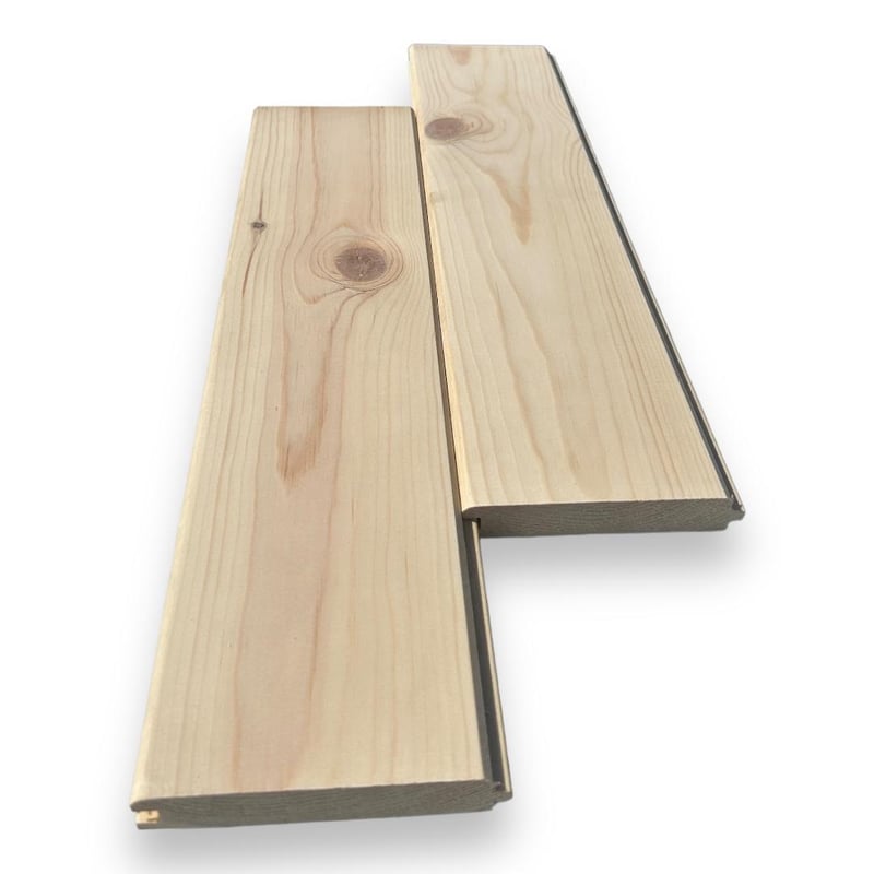 Opakowanie 6 desek 1,72 m2/pudełko Okładzina na pióro i wpust ze świerku fazowanego jednostronnie (naturalna) 22x120x2400 mm