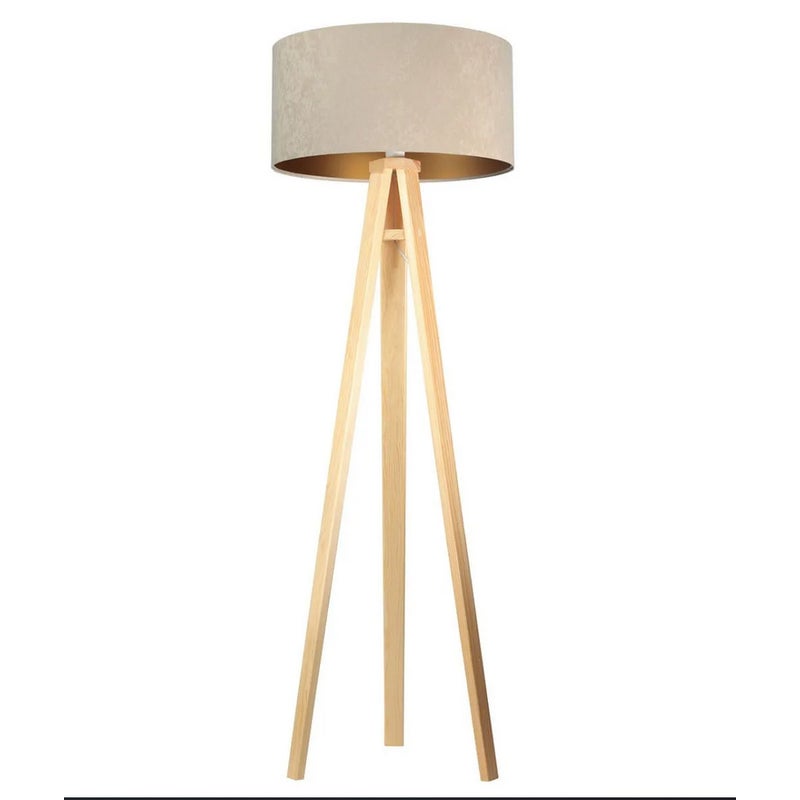 Lampa stojąca HOME 50 beżowa/złota/sosna
