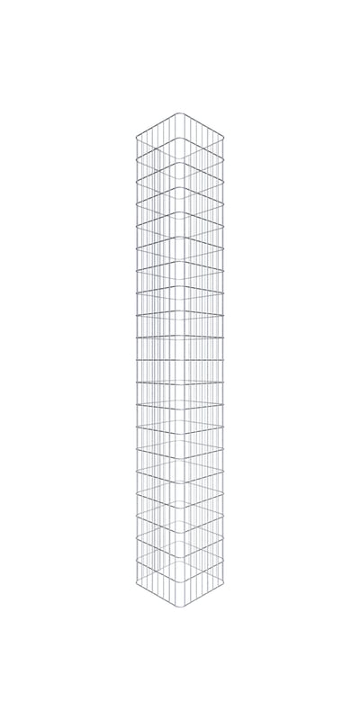 Kolumna gabionowa kątowa 42 cm x 42 cm, wysokość 200 cm, MW 5 cm x 10 cm