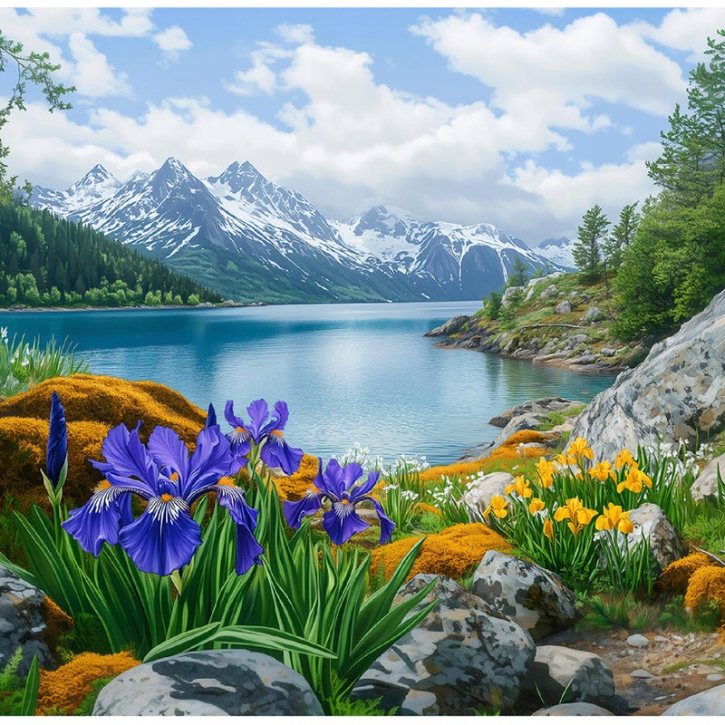 Fototapeta Krajobraz Górski 3D Jezioro Natura 250x175 cm Tapeta Do Sypialni Salonu Kuchni Na Flizelinie