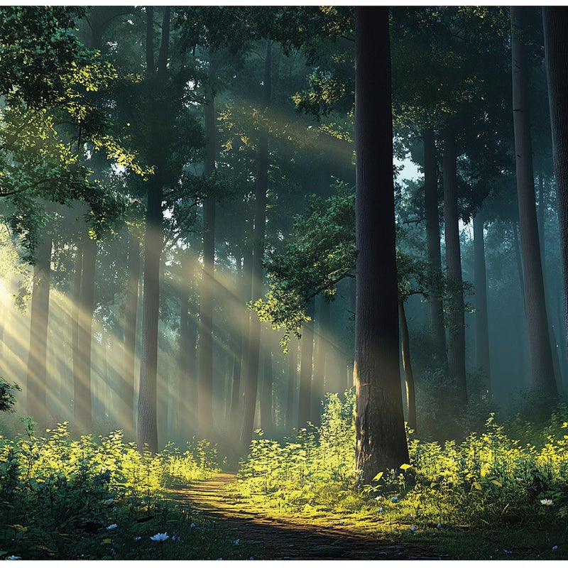Fototapeta Słoneczny Las Drzewa Natura 350x250 cm Tapeta Do Sypialni Salonu Kuchni Na Flizelinie