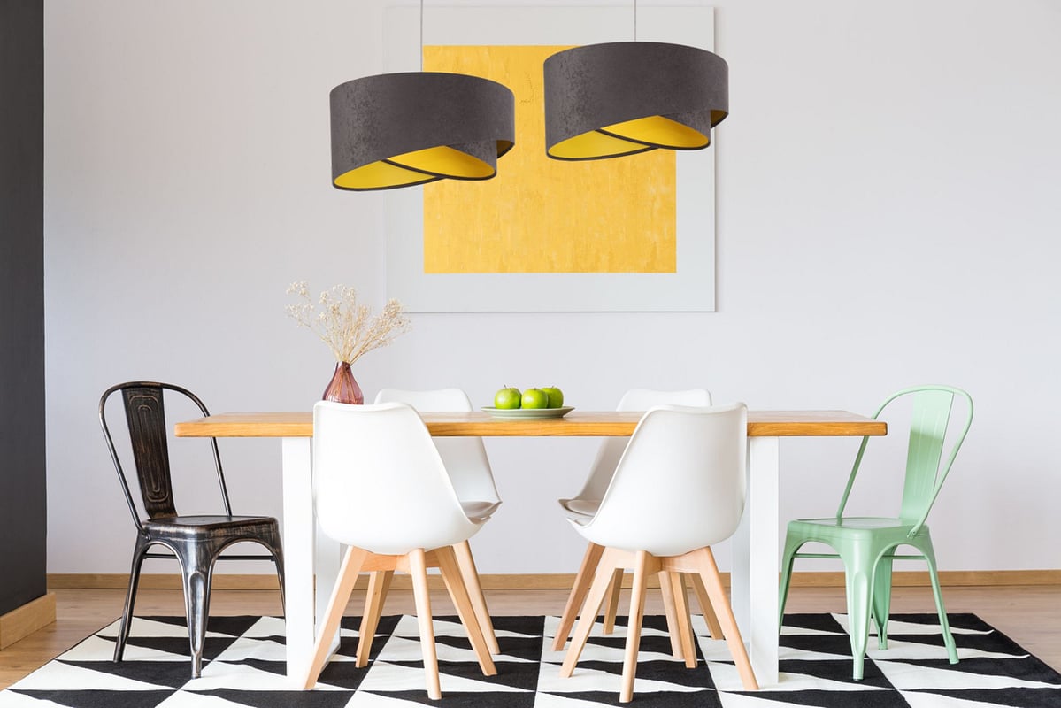 Lampa wisząca GEMSTONE GRAY grafitowa/żółta