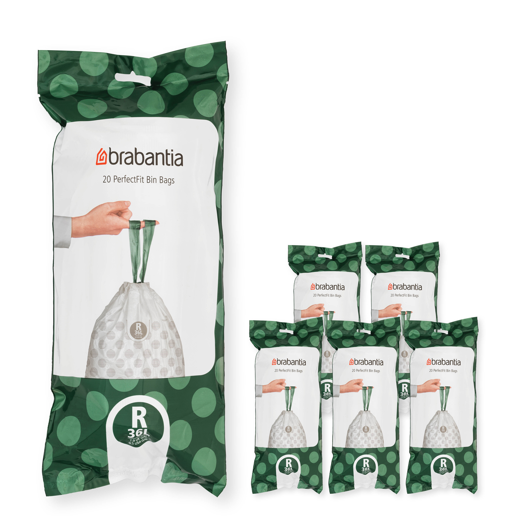 Brabantia PerfectFit worki na śmieci 36 l (60 szt) biały 138584