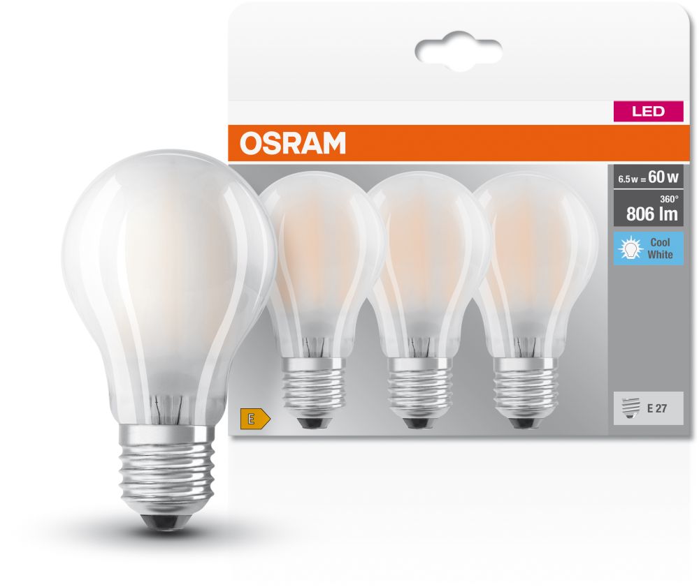 Osram LED Lamps żarówki LED Multipack 3x6,5 W 4000 K E27