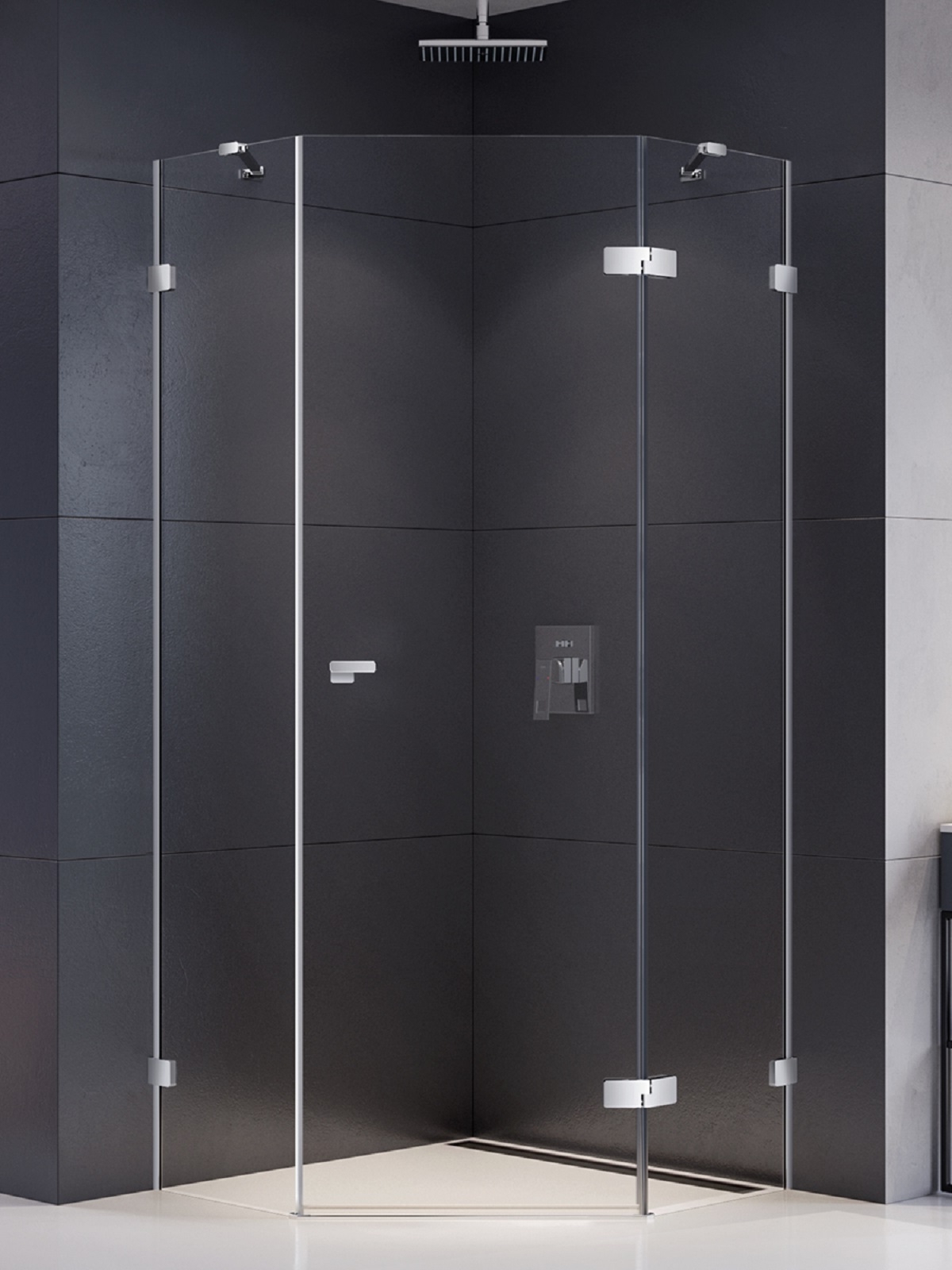 New Trendy Eventa kabina prysznicowa 90x90 cm prawa chrom połysk/szkło przezroczyste EXK-4614