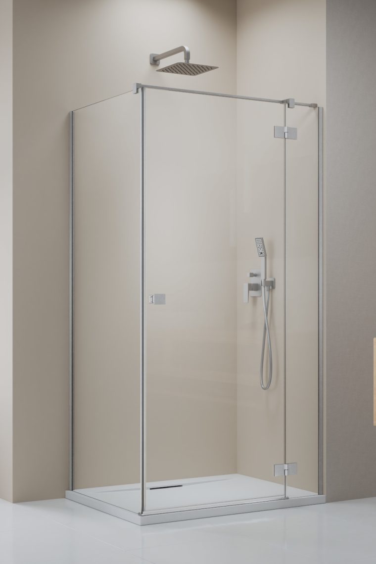 Radaway Essenza 8 KDJ ścianka prysznicowa 23,7 cm nikiel szczotkowany/szkło przezroczyste 10470237-91-01R