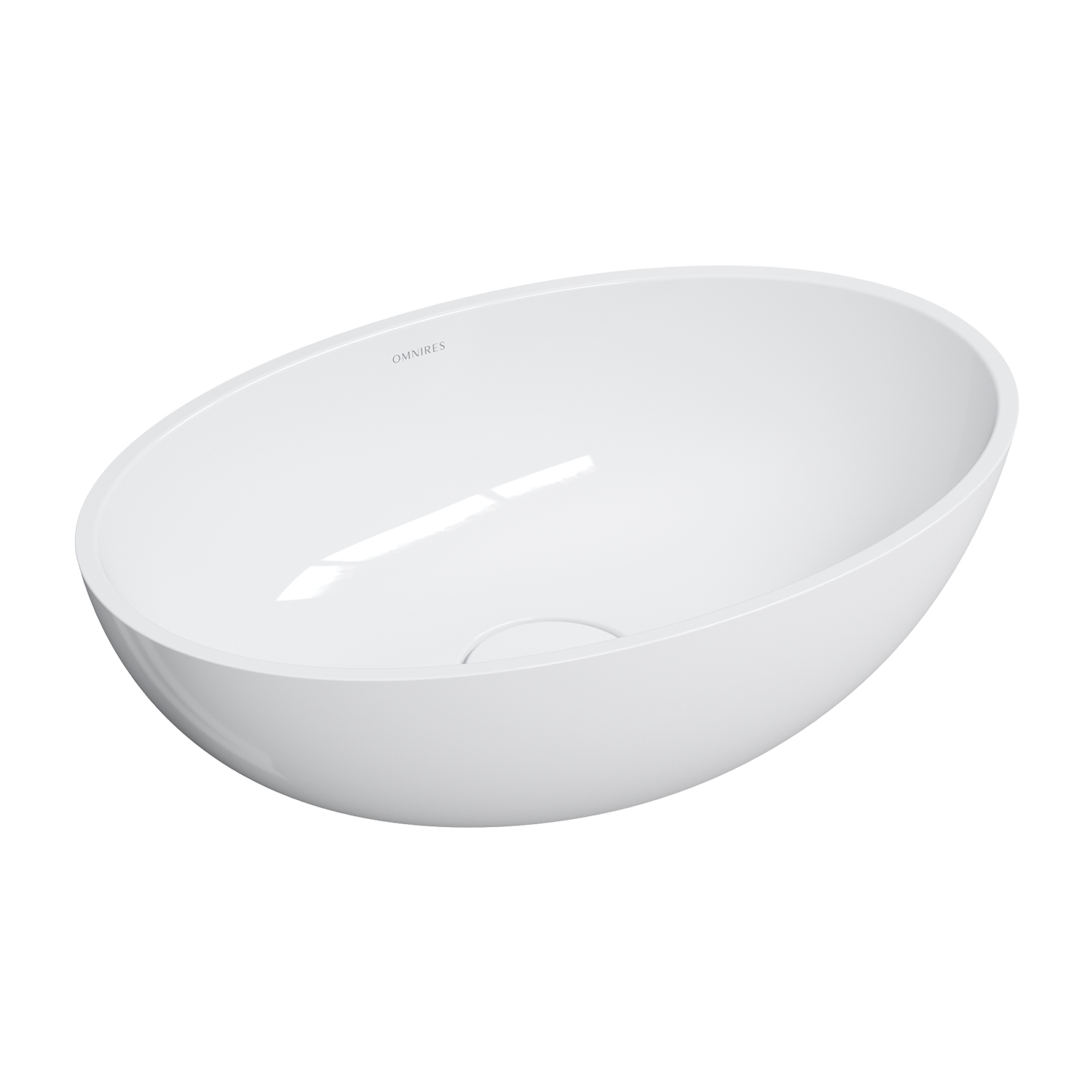 Omnires Shell M+ umywalka 50x32 cm owalna nablatowa biała SHELL500UNBP