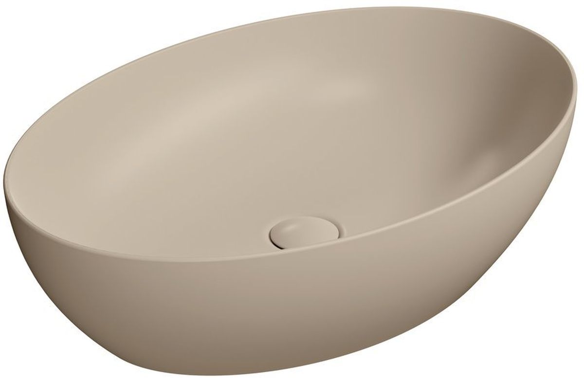 GSI Pura umywalka 60x42 cm nablatowa owalna creta mat 884208