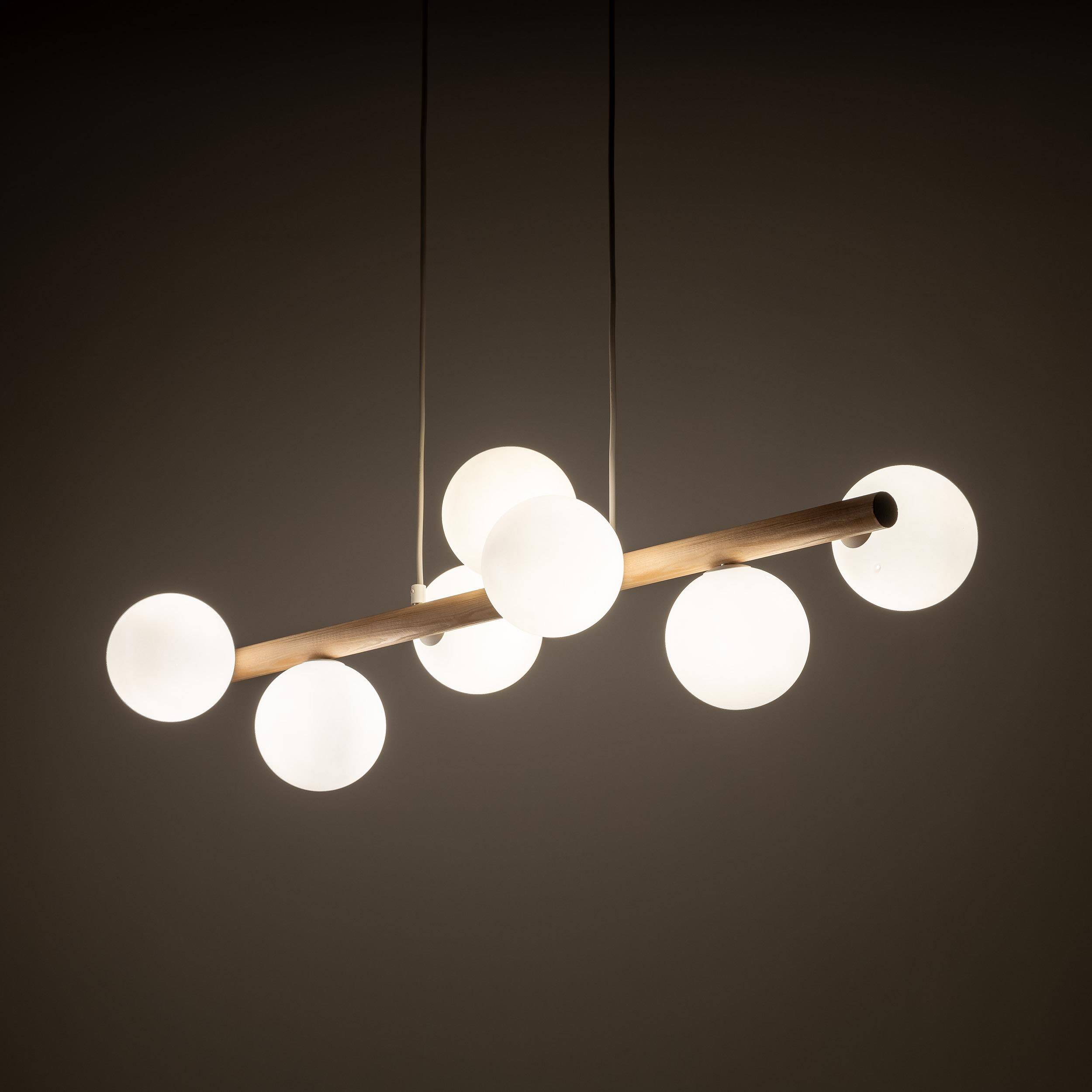 TK Lighting Estera Wood lampa wisząca 7x6 W biała-drewno 5905 - Wysyłka w 24h