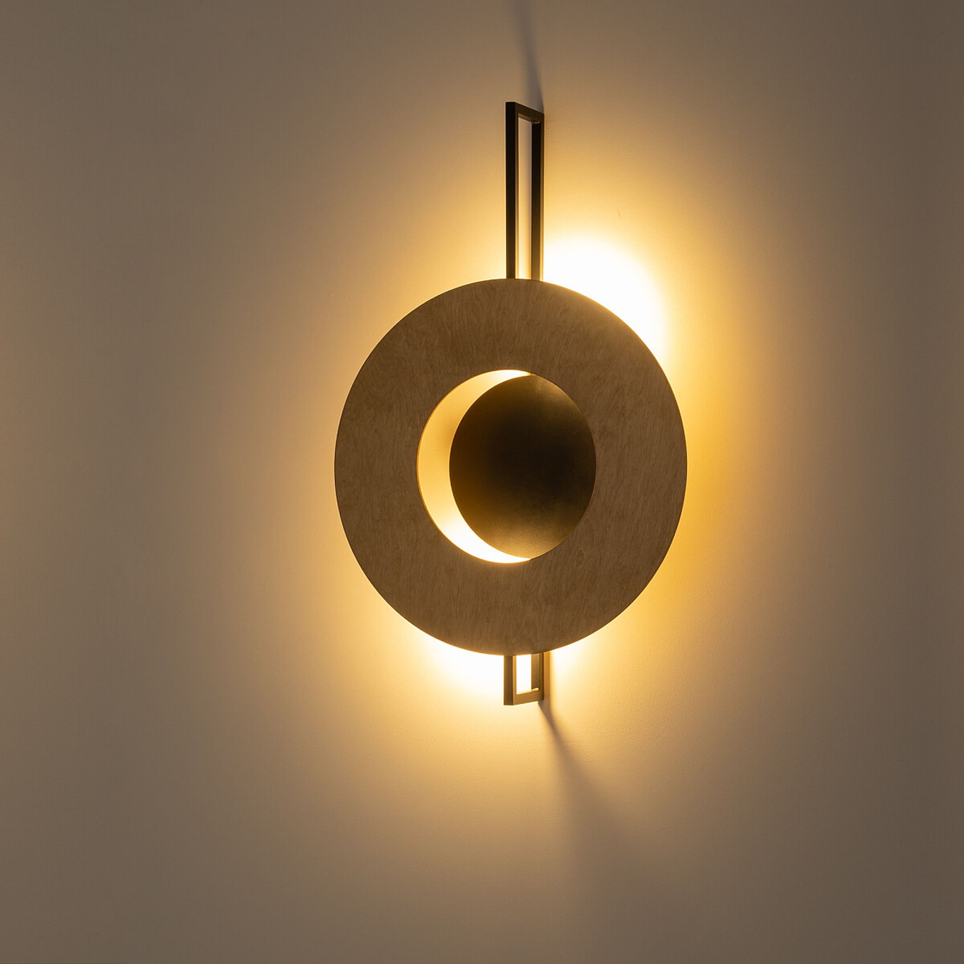 Nowodvorski Lighting Sunset Natural A kinkiet 2x12 W czarny-drewno 10576
