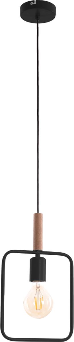 Candellux Frame lampa wisząca 1x60W czarny/drewno 31-73501