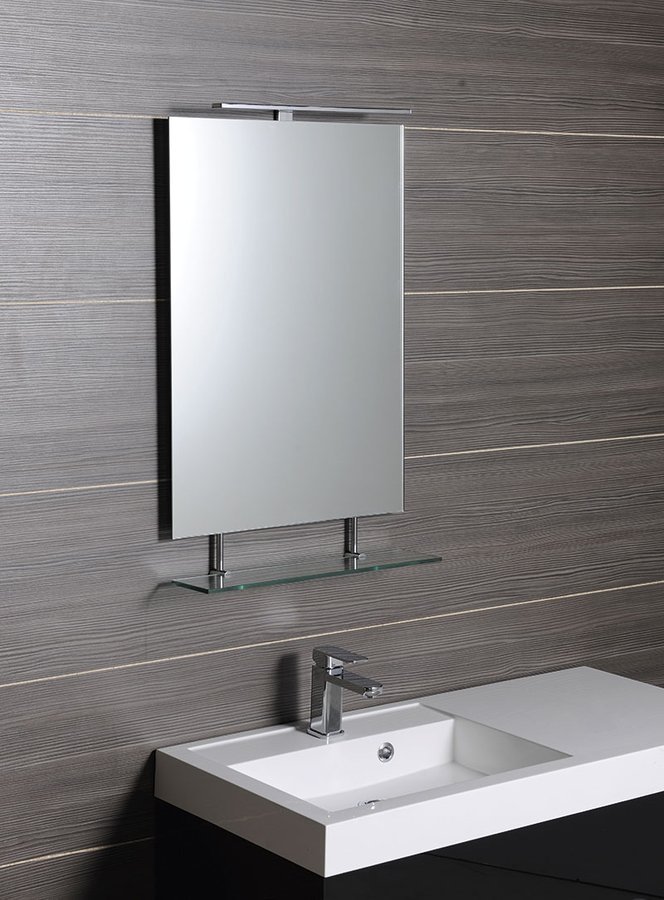 Sapho Wega lustro 40x80 cm z półką chrom/szkło przezroczyste 60092-4