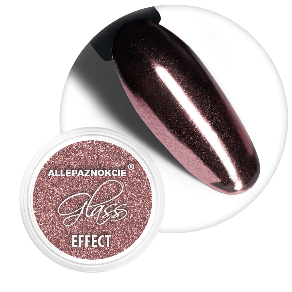 Pyłek lustrzany efekt do zdobień paznokci Glass Effect Allepaznokcie Dark Golden Pink Nr 5