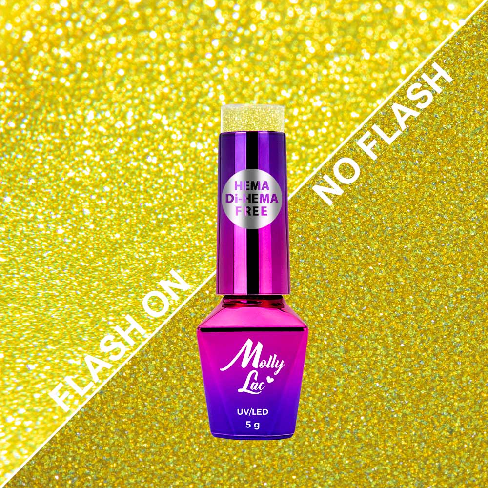 Lakier hybrydowy MollyLac Flashing Lights Neon Endless Sun HEMA/Di-HEMA Free 5 g Nr 640