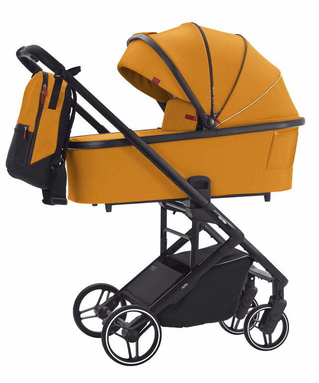 Carrello Alfa - uniwersalny wózek głęboko-spacerowy 2 w 1-Sunrise Orange