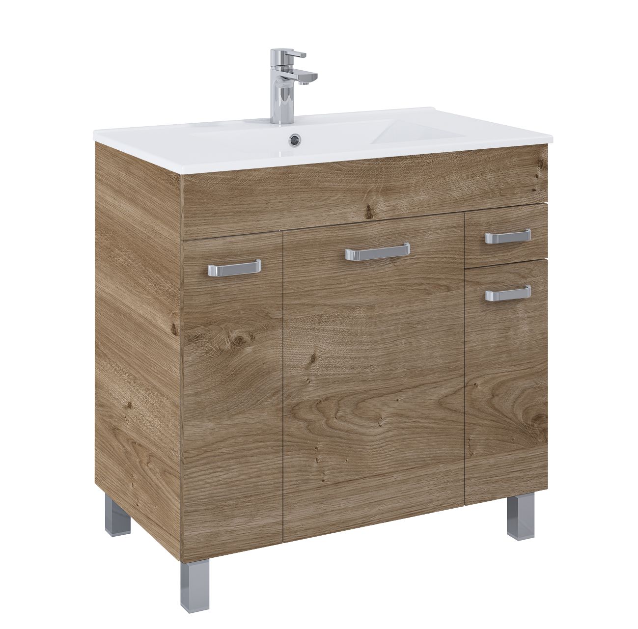 Darmowa Dostawa - Umywalka z szafką 80 cm dąb Elita Sunn RE169213007050