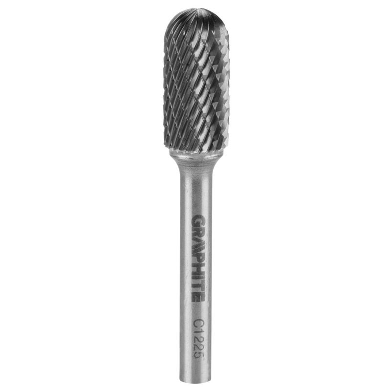 Frez do metalu GRAPHITE typ C (walcowy zaokrąglony), 12 x 25 mm, trzpień 6 x 45 mm 1 szt
