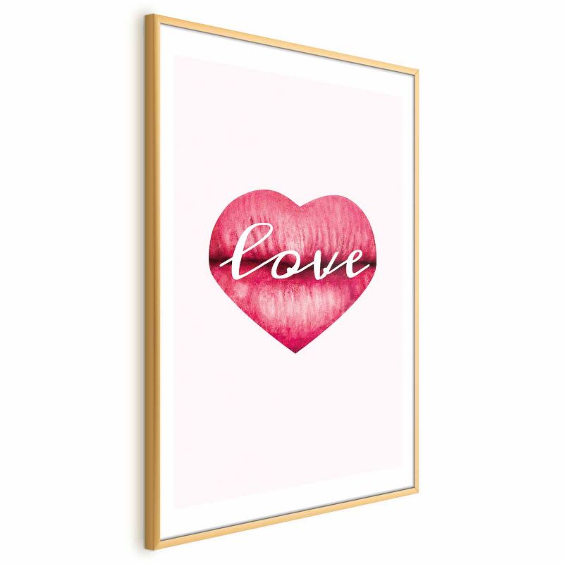 Plakat Artgeist Miłosne usta 40x60 cm z ramą złotą 1 szt