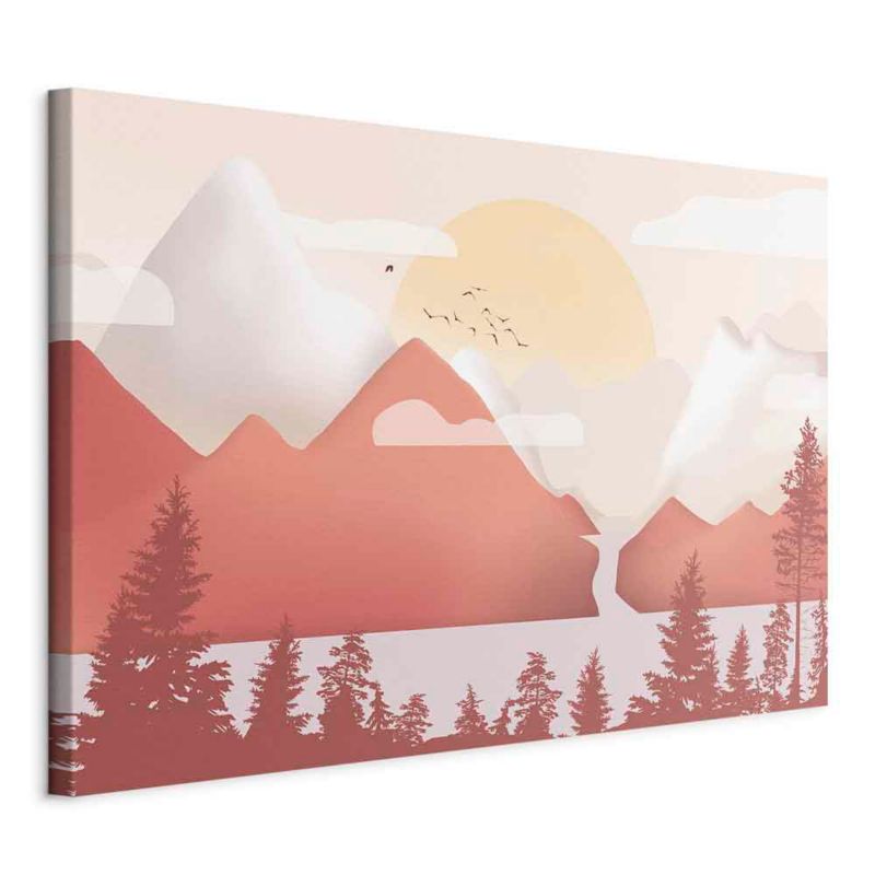 Obraz Artgeist Krajobraz o zachodzie 30 x 20 cm płótno włoskie 1 szt