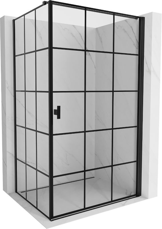 Kabina prysznicowa Mexen Mist-B czarna kratka 80x100 cm prawa 1 szt