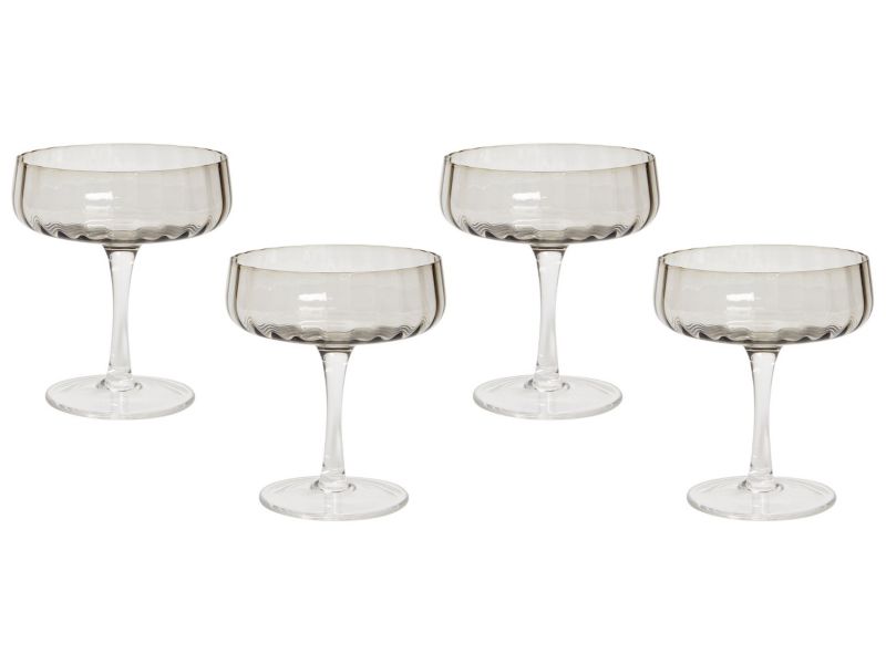 Zestaw 4 pucharków do szampana Quartz 170 ml Szary 1 kpl