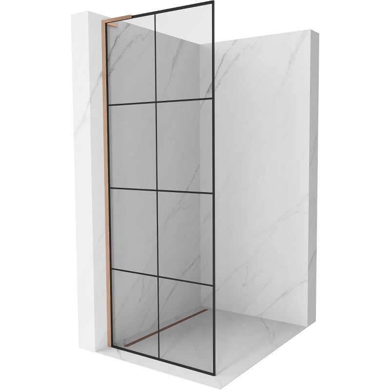 Ścianka prysznicowa Mexen Kioto L czarny wzór 70x200 cm 800-070-103-65-77 1 szt.