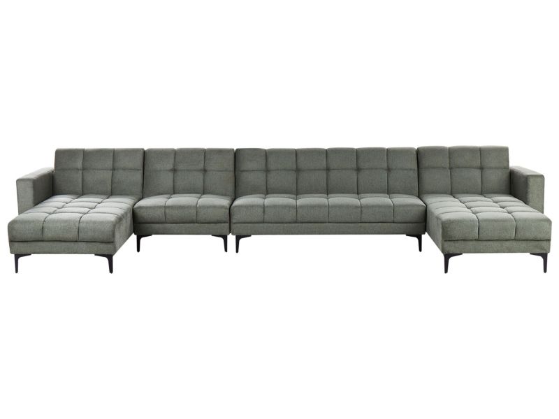 Sofa w kształcie U Alnes Ciemnozielony Symetryczny 1 szt.