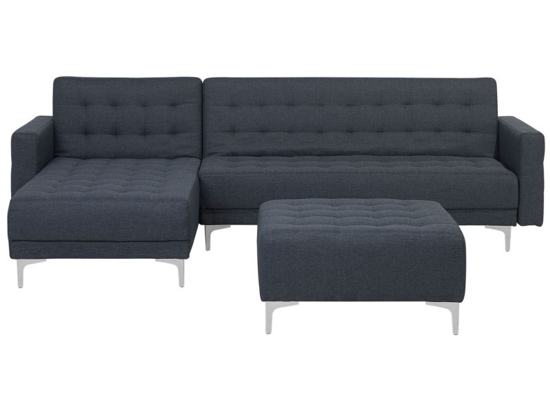 Sofa narożna z otomaną Aberdeen Ciemnoszary Prawostronny 1 kpl