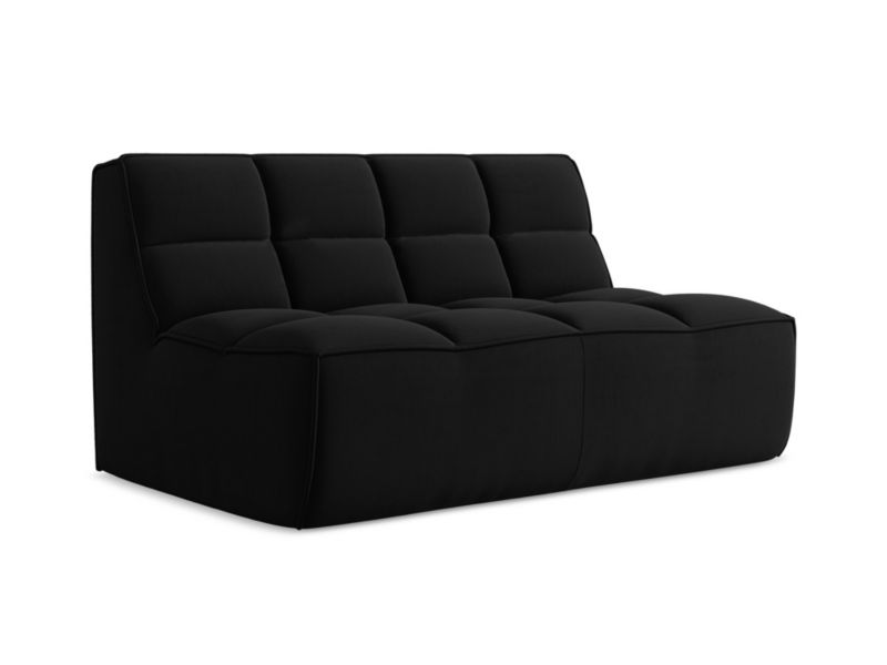 Modułowa sofa 2-osobowa Makamii Kalai z tkaniny welwetowej 160x93 cm czarny 1 szt.