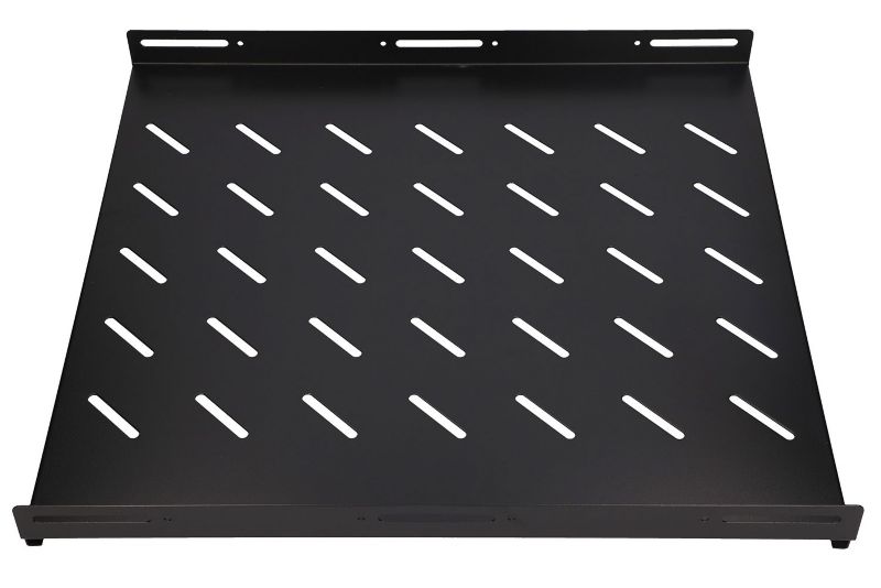 Półka Extralink 1U 500mm Czarna 19", 502 x 472mm, mocowana punktowo, do szaf o głębokości 800mm