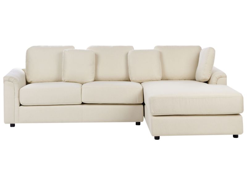 Sofa narożna lewostronna Kohlo Jasnobeżowy Tkanina Lewostronny 1 szt.